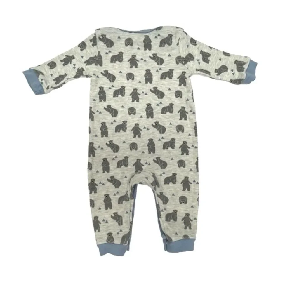 Baby Kiss Jumper Onesie Bears Gray & Blue Infant/Baby Size 0-3 Months